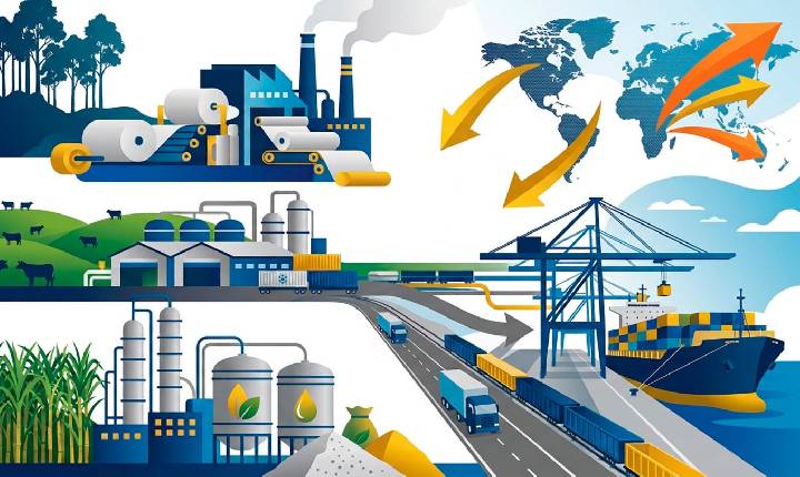 Exportações industriais de MS somam US$ 5,39 bilhões entre janeiro e agosto de 2026