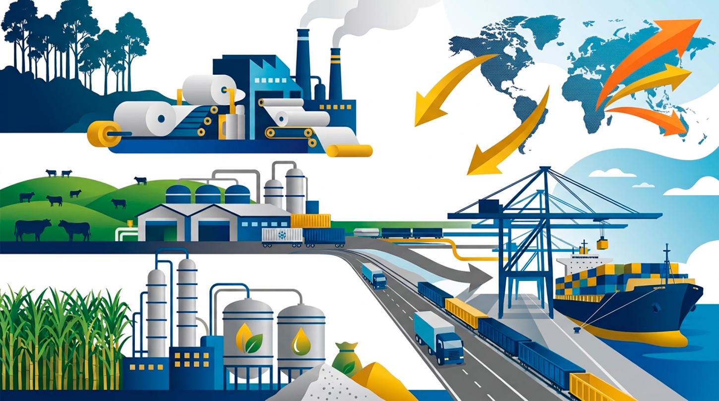 Exportações industriais de MS somam US$ 5,39 bilhões entre janeiro e agosto de 2026